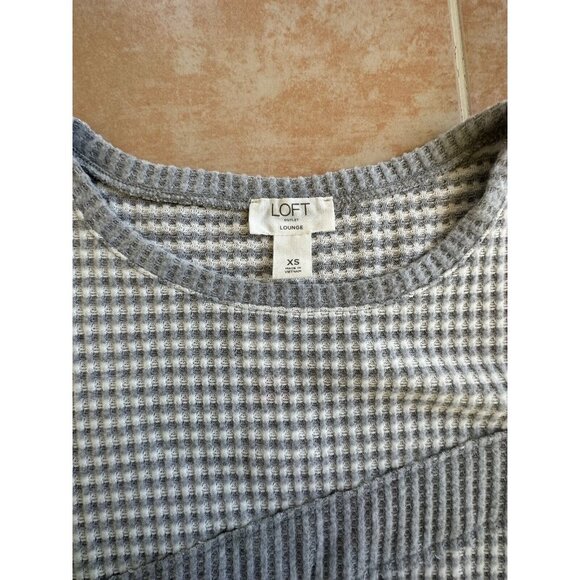 Loft outlet Lounge gray top‎ striped short sleeve t-shirt Women size XS New ! - Picture 2 of 8